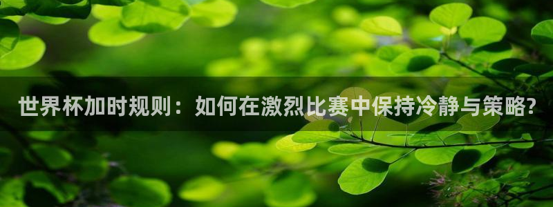 世界杯时间:世界杯加时规则:如何在激烈比赛中保持冷静与策略?